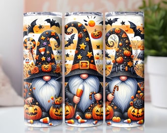 Tumbler wrap Halloween-kabouters, 20 oz mager sublimatie-ontwerp beker, Spooky Gnomes-beker, wrap Halloween Tumbler, digitale download