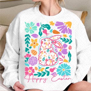Happy Easter Png, Boho Floral Easter Png, Retro Easter Png, Easter Bunny Boho Png, Easter Boho Floral Bunny Png, Easter Egg Png, Spring Png