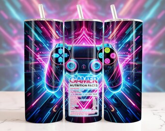 Gaming Tumbler Wrap, 20 Oz Gamer Controller Decal PNG for Sublimation ...