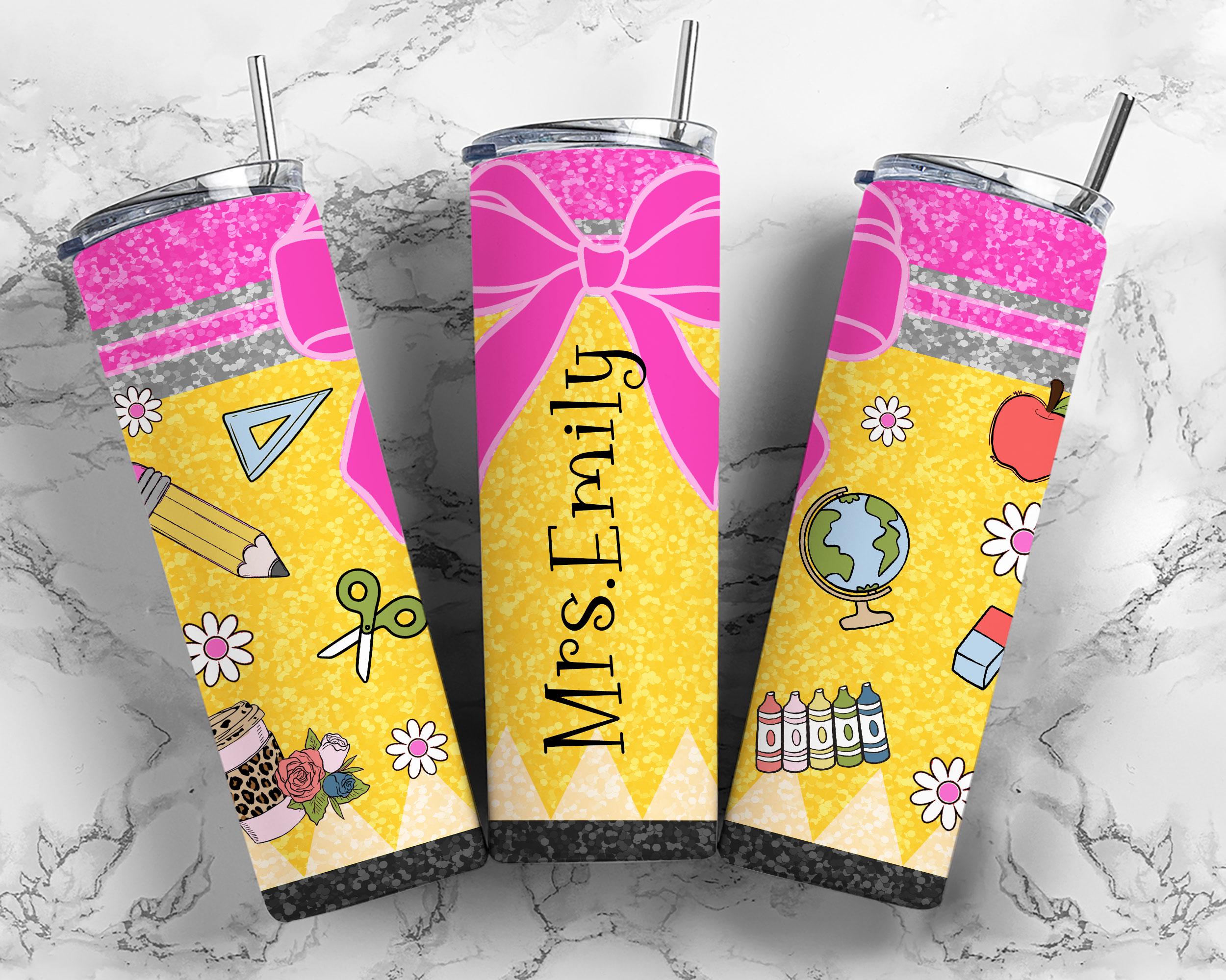 Teacher Tumbler Wrap PNG, 20 Oz Skinny Tumbler Sublimation Design ...