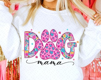 Dog Mama Coquette png, Faux embroidery png, mama dog lovers png, Happy mother's day png, Coquette mama png, mother's day gift, preppy mama