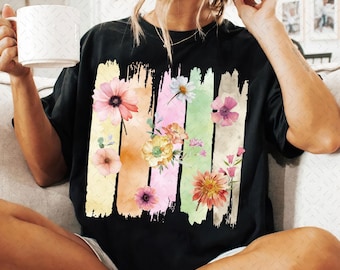 Boho Wildflowers PNG, Floral Brushstroke Png, Spring Floral Png, Retro Summer Png, Mama Flowers Png, Boho Floral Sublimation DTF, Botanical