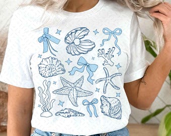 Coquette Seashell PNG, Beach Png, Coastal Png, Retro Summer Png, Summer Vibes Png, Summer Coquette Png, Vintage Summer Png, Girls Trip Png