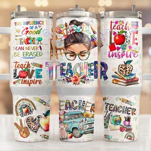 Teacher Life, Teacher 40oz Tumbler Wrap, 40oz Quencher Tumbler Wrap, Teacher Sublimation Design, Teacher Appreciation 40oz Tumbler PNG