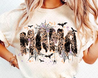 Halloween Mama PNG, Mama Leopard Halloween Png, Gruseliges Saison Design, lustiges Halloween Mama Png, Geschenk für Mama Halloween Png Shirt