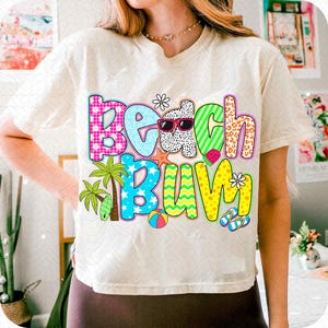 Preppy Beach Bum Png, Vacation Png, Bright Summer Png Design, Beach PNG, Sun png, Vacation png, Preppy Summer Vibes Colorful Summertime png
