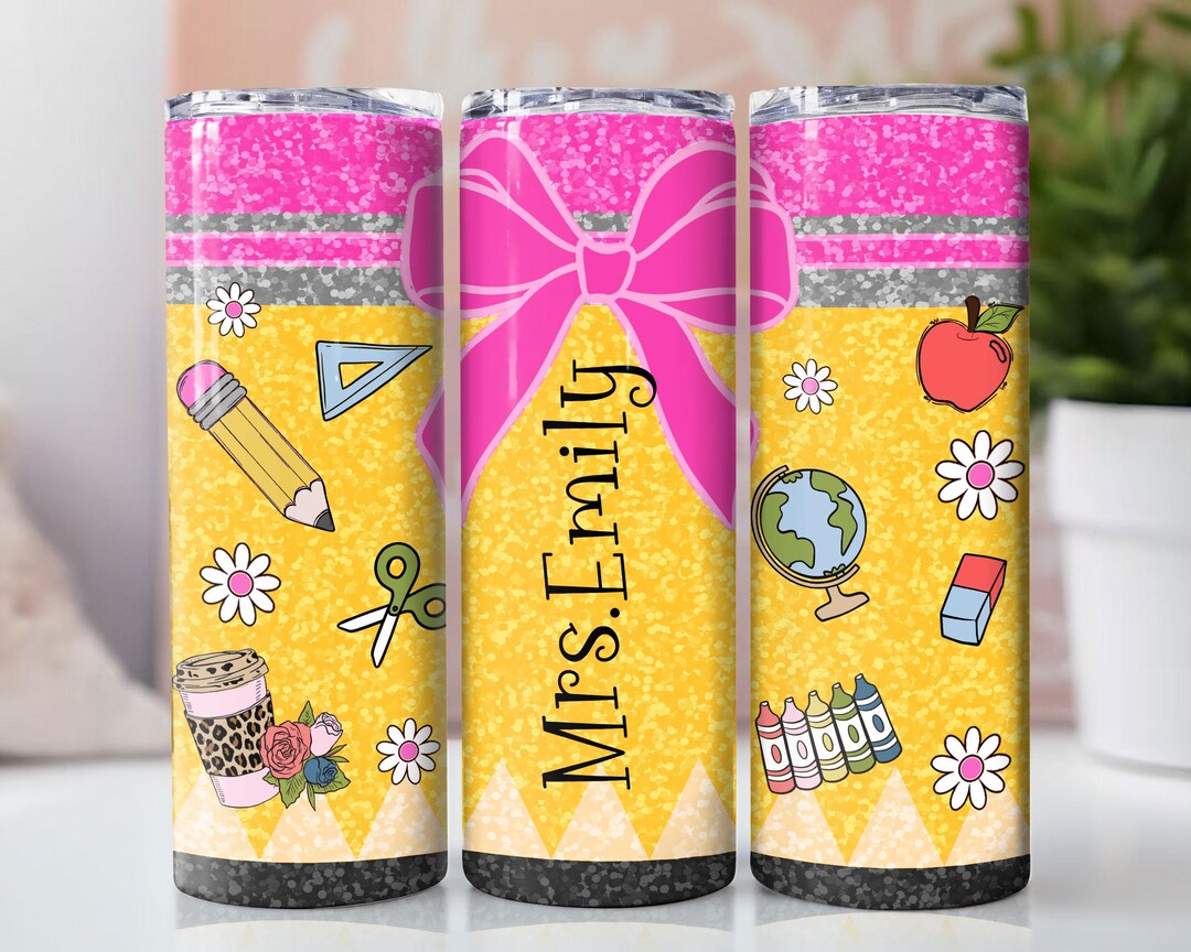 Teacher Tumbler Wrap PNG, 20 Oz Skinny Tumbler Sublimation Design ...