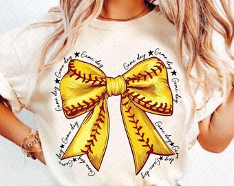 Softball Png, Game Day Coquette Bow Png, Softball mom Png, Game Day, Retro Softball Png, Softball Season Png, Sports Png