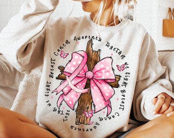 Pink Bow Cross Breast Cancer Png, Breast Cancer Jesus Png, Breast Cancer Bow Png Design, Cancer Bow Sublimation, Support Cancer Fighter