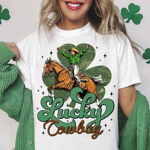 Western St Patrick’s Day png, Cowgirl Western png, Lucky Shamrock png, St Patrick’s png, Western png, Lucky Western png, Lucky png design