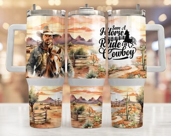 40oz Western Country Tumbler Wrap, Sublimation design templates, 40oz png Digital download, Clip art download, 40oz tumbler with handle