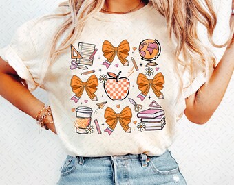 Coquette Teacher Png, Teacher Coquette Bow Autumn Png, Teach Love Inspire Png, Fall Teacher Gift, Back To School, Teacher Appreciation Gift