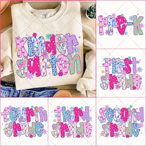 Preppy Back to School Bundle PNG, Coquette Teacher First Day of School Shirt Design, Girly Back to School Teacher, Pre-k 1st/2nd/3rd Grade