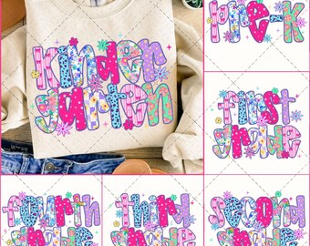 Preppy Back to School Bundle PNG, Coquette Teacher First Day of School Shirt Design, Girly Back to School Teacher, Pre-k 1st/2nd/3rd Grade