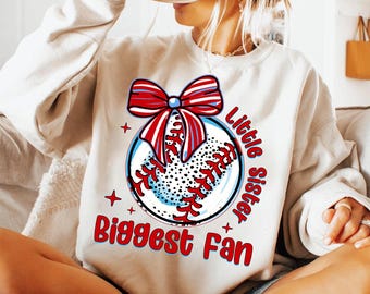 Hermana de béisbol Png, Hermana pequeña de béisbol Png, Día del juego de béisbol Png, Camiseta para amantes del béisbol, Hermana pequeña fanática más grande Png, Béisbol