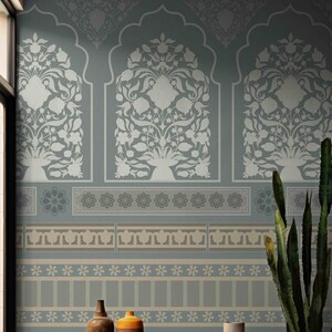 Indian Tile Wallpaper | Brown Grey Patchwork Decor | Peel and Stick Textured Wall Art