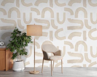 Terracotta Geometric Shapes, Peel and Stick Black Shapes in white background