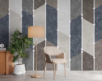 Chevron Line Peel & Stick Wallpaper: Neutral Abstract Mural, Removable, Custom Size
