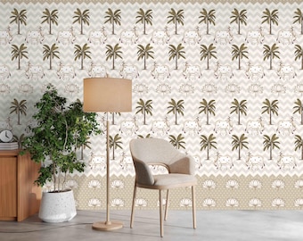 Sacred Cow Lotus Motif, Peel and Stick Pichwai Wallpaper