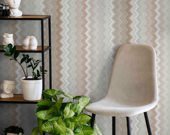 Modern Neutral Geometric Stripe Wallpaper Mural Boho and Modern