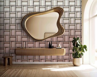 3D Cube Pink Pattern, Commercial Grade Peel and Stick
