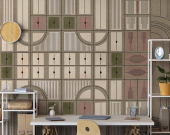 Geometric Abstract Art Wallpaper - Modern Minimalist Design for Hall, Bedroom, Home office