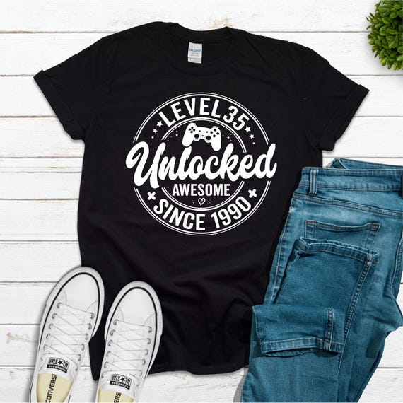 ®️❤︎ Level 35 Unlocked SVG, Awesome Since 1990 SVG, 35 Years Old