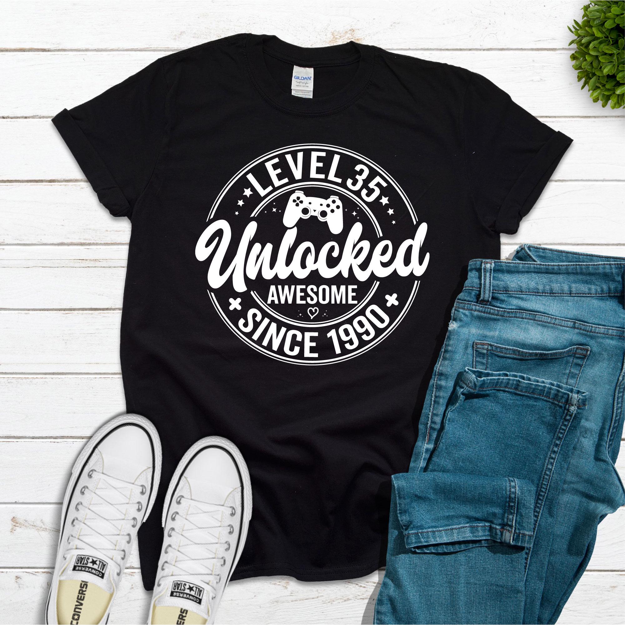 Level 35 Unlocked SVG, Awesome Since 1990 SVG, 35 Years Old