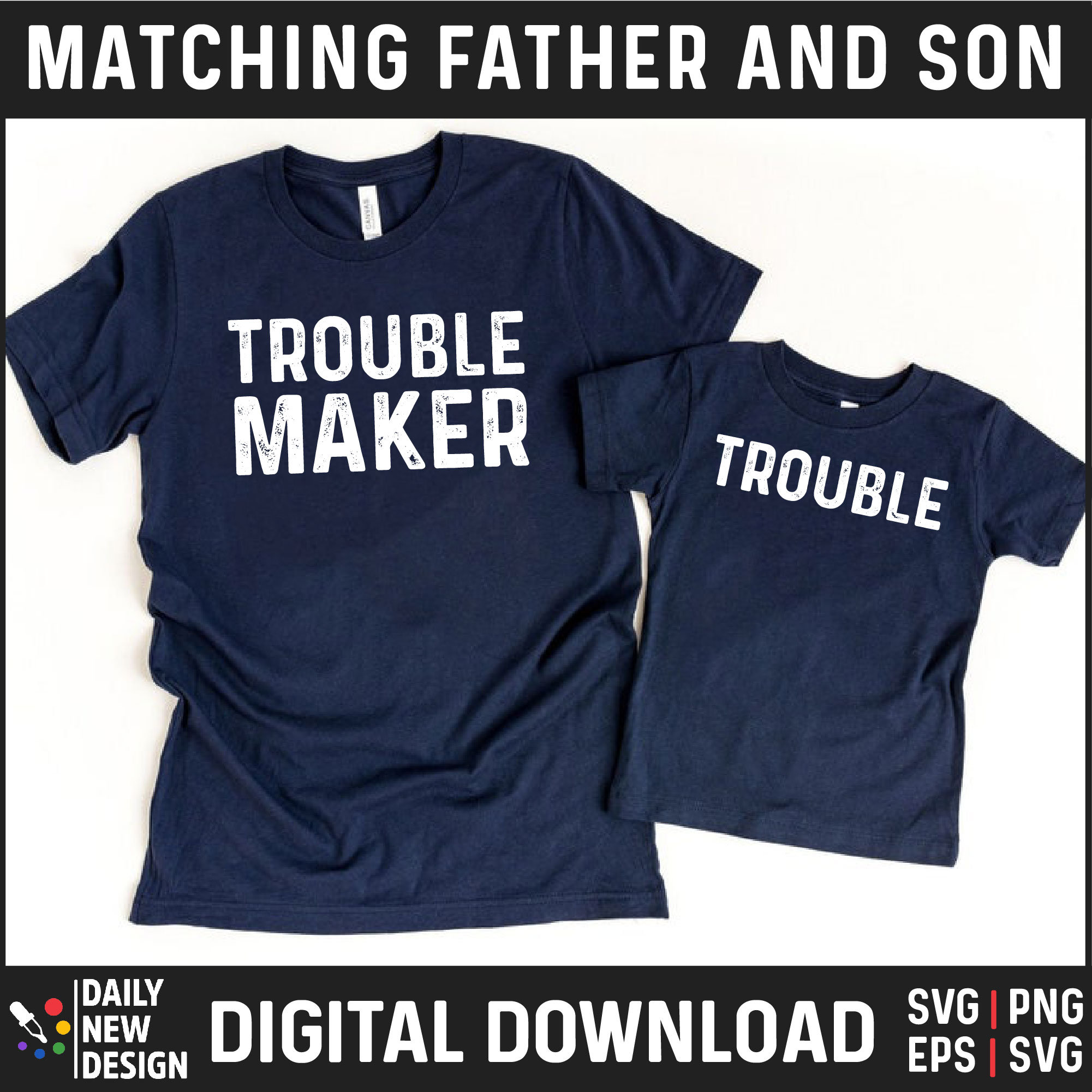 Dad Of Trouble Maker - Personalized Custom Long Sleeve T-shirt