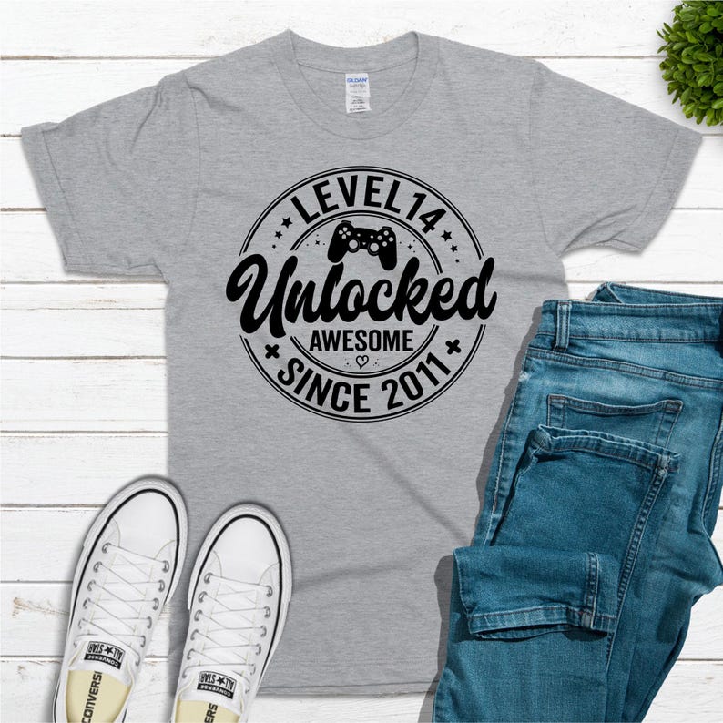 Level 14 Unlocked SVG, Awesome Since 2011 SVG, 14 Years Old Gift, 14th