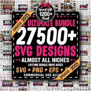 Huge SVG Bundle, Mega Png Bundle, Svg Files, Bundle Svg Cut Files for Cricut, Funny Svg Bundle, All in One Bundle, Tshirt Designs Bundle