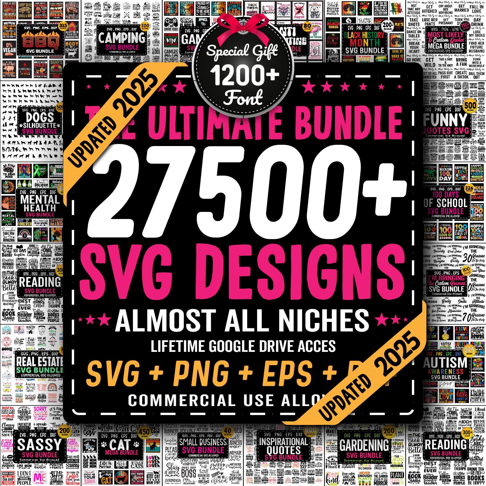 Huge SVG Bundle, Mega Png Bundle, Svg Files, Bundle Svg Cut Files for ...