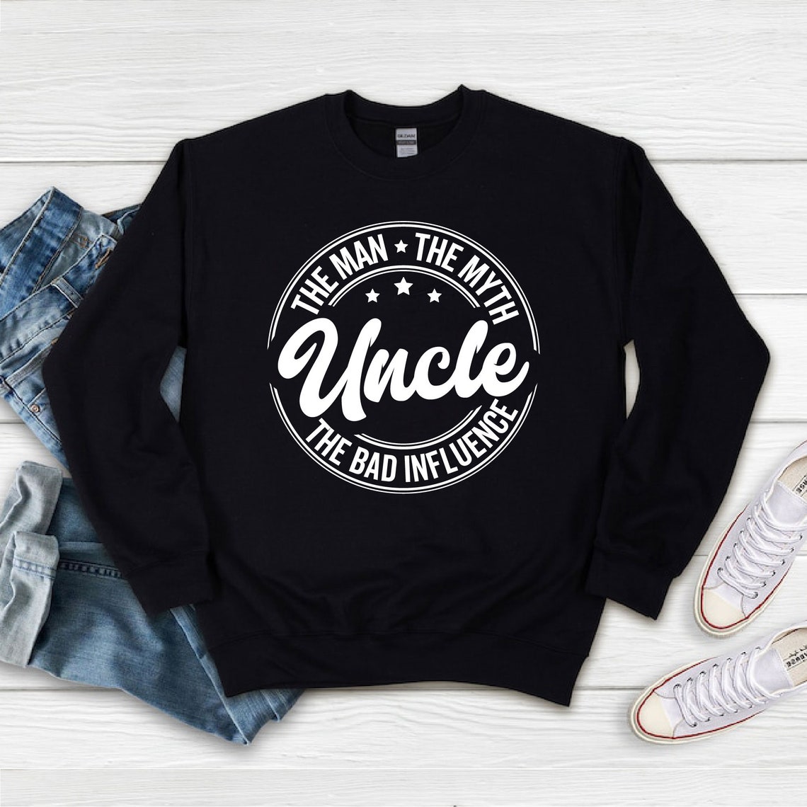 T-shirt Uncle The Man The Myth The Bad Influence - Débardeur Humour Fête Des Pères