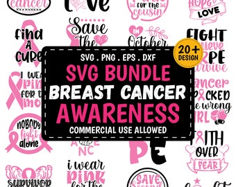 Breast Cancer SVG Bundle, Breast Cancer Designs, Breast Cancer svg, Breast Cancer Bundle, Cancer Awareness Svg, Pink Ribbon Svg