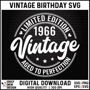 59th Birthday SVG, Vintage 1966 SVG, 59th Birthday Gift For Women, 59th Birthday Gift For Men, 59th Birthday Friend, 1966 Birthday SVG