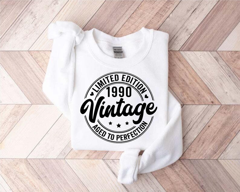 35th Birthday SVG Bundle, Vintage 1990 Birthday Gifts, Thirtyfive Svg