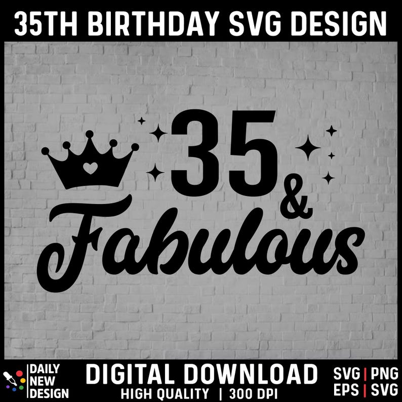 35th Birthday SVG Bundle, Vintage 1990 Birthday Gifts, Thirtyfive Svg