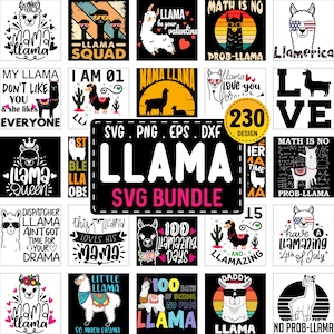 Funny Llama SVG Bundle, No Probllama Svg, Mama Llama Svg Cut File, No Drama Llama Svg, Llama Queen Svg, Funny Mom Quotes, Be Llamazing Svg