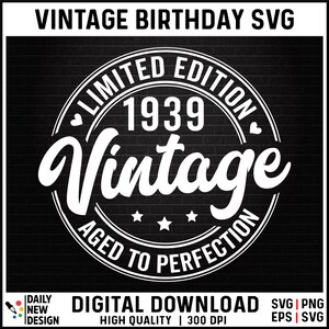 86th Birthday SVG, Vintage 1939 SVG, 86th Birthday Gift For Women, 86th Birthday Gift For Men, 86th Birthday Friend, 1939 Birthday SVG