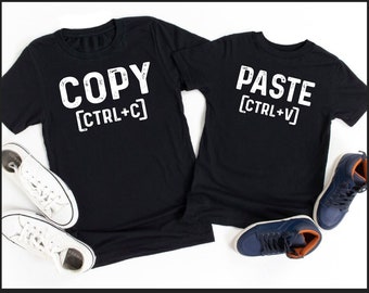 Kopieren und Einfügen von SVG, passender Vater und Sohn Shirts, Vater Sohn passende Shirts, Geschenk für Papa, Strg C und Strg V Png