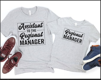 Regional Manager and Assistant to the Regional Manager Shirt Svg, Matching Dad and Son Shirts, Father Son Matching Shirts, First Fathers Day