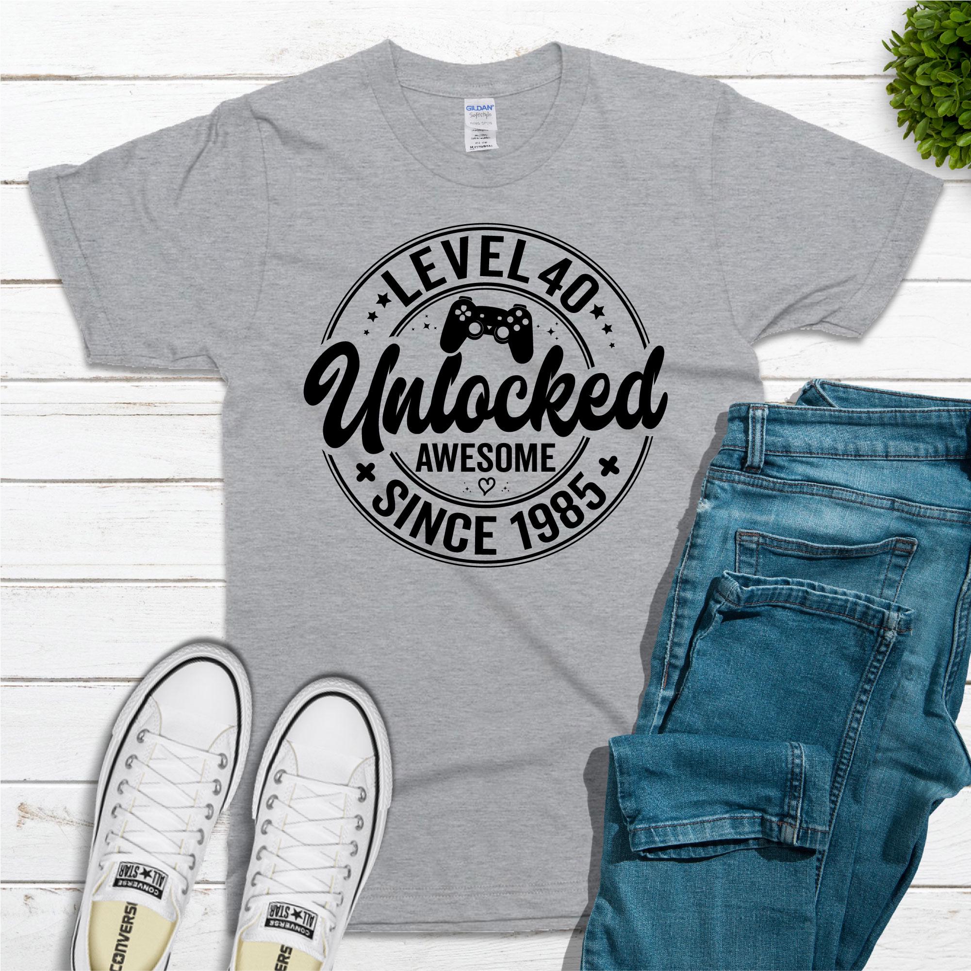 Level 40 Unlocked SVG, Awesome Since 1985 SVG, 40 Years Old