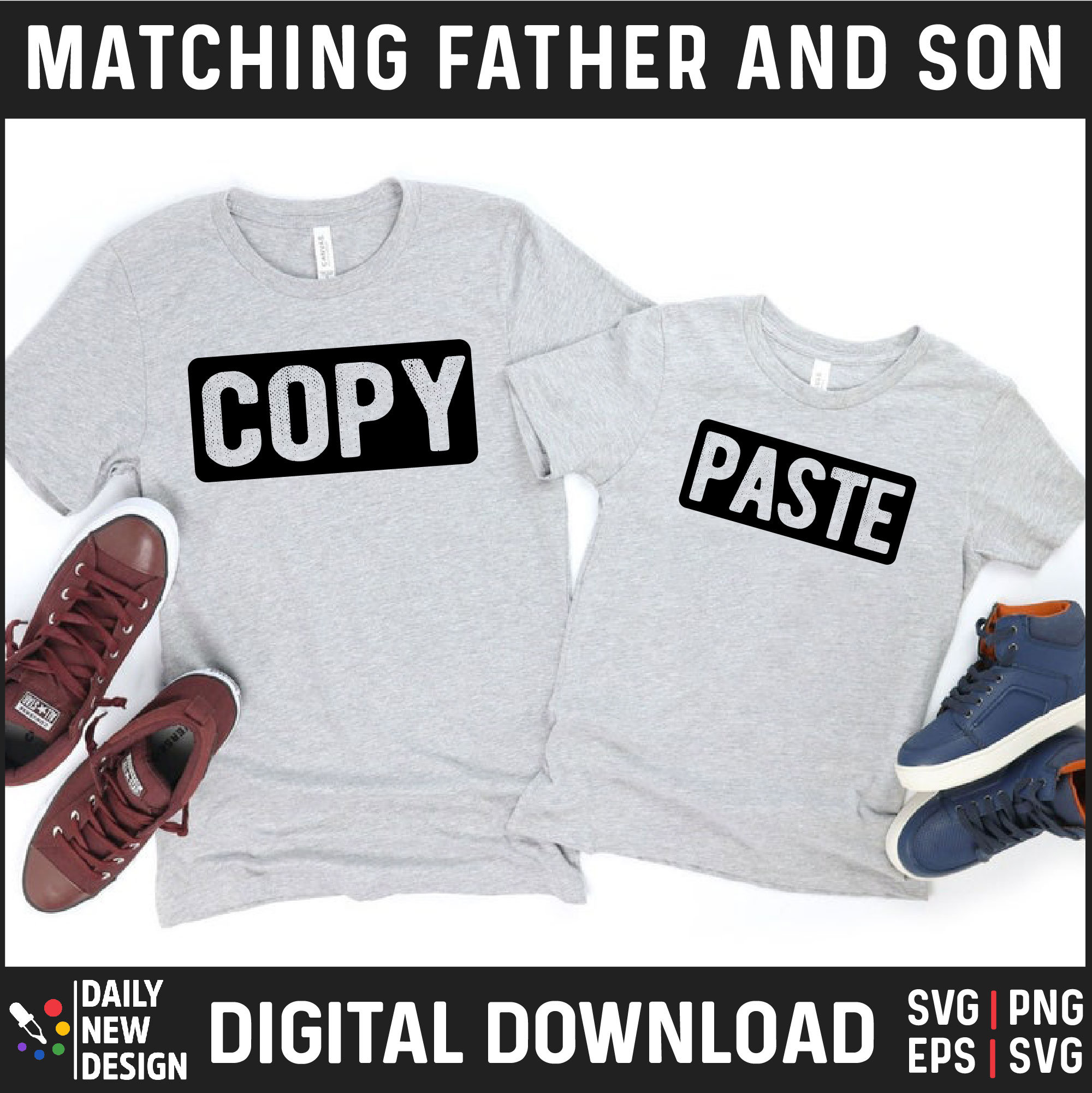 Copy and Paste Matching Svg, Matching Dad and Son Shirts, Father Son ...