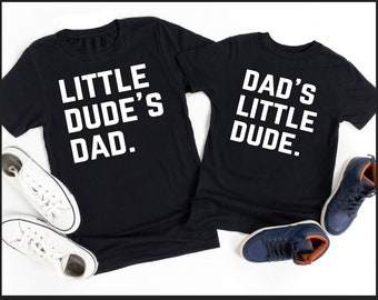 Papas kleiner Dude & Little Dude's Dad svg, Passender Vater und Sohn Shirts, Vater Sohn Passende Shirts, erstes Vatertagsgeschenk für Papa Png svg