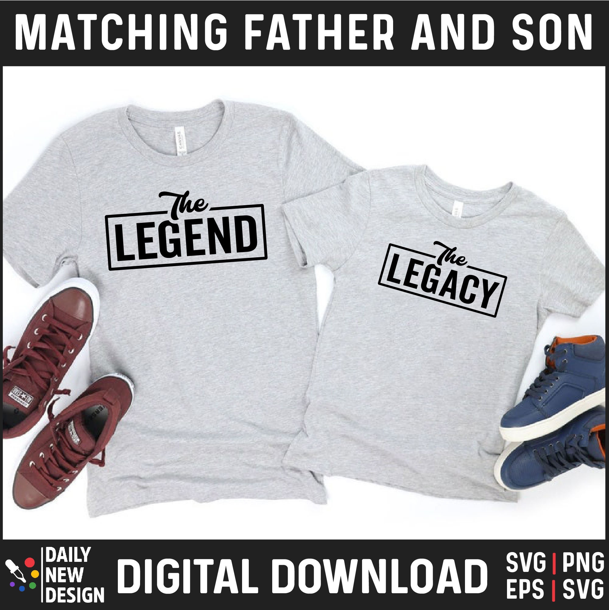 Passende Papa und Baby Legende Leggin Shirts svg, Passende Papa und Sohn Shirts, Vater Sohn Passende Shirts, Erstes Vatertagsgeschenk für Papa Png