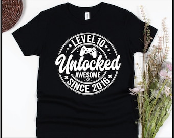 Level 10 Unlocked Gamer Birthday SVG PNG EPS (Digital Download)