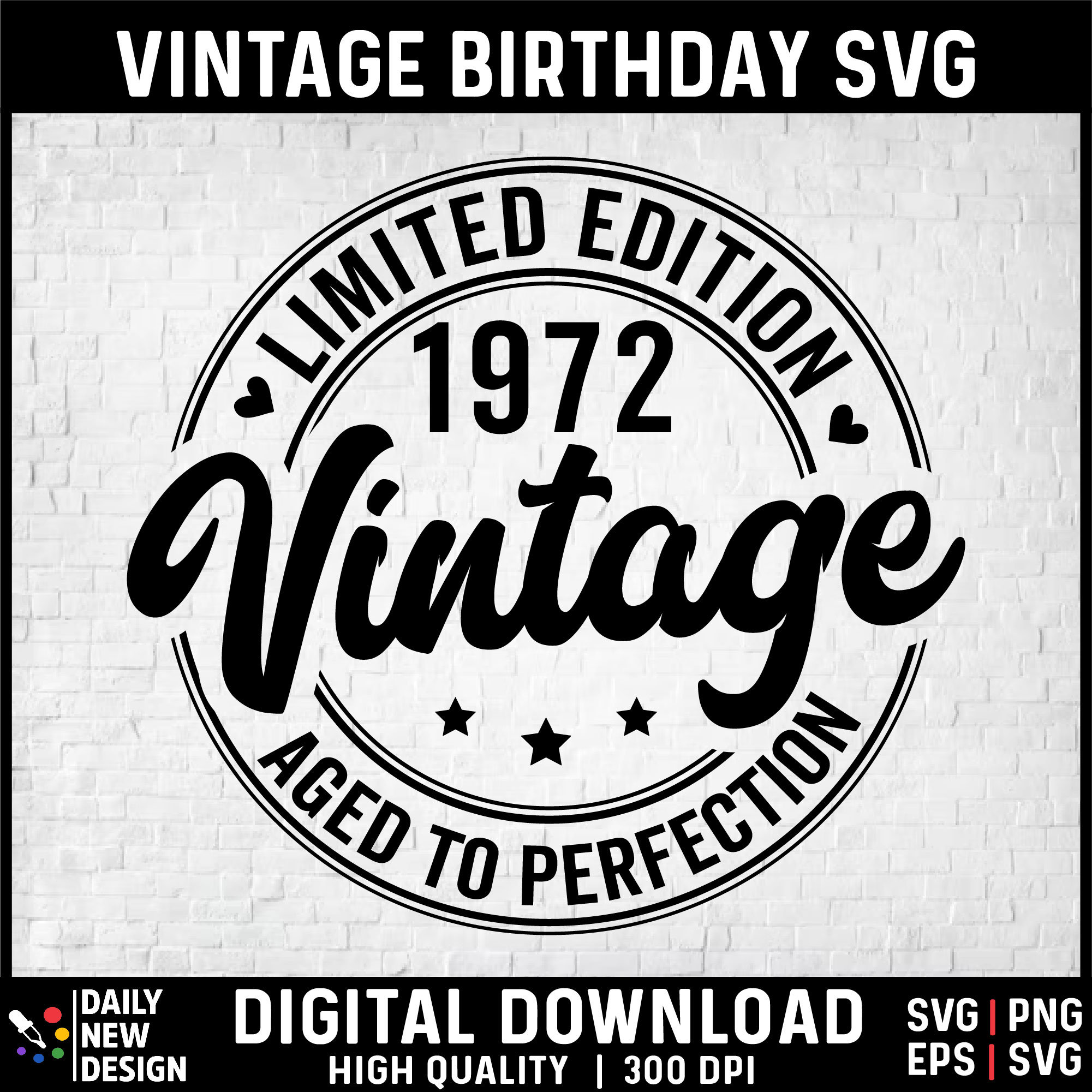 53rd Birthday Shirt For Men - Vintage 1972 Aged To Perfection, Customizable Year & Color