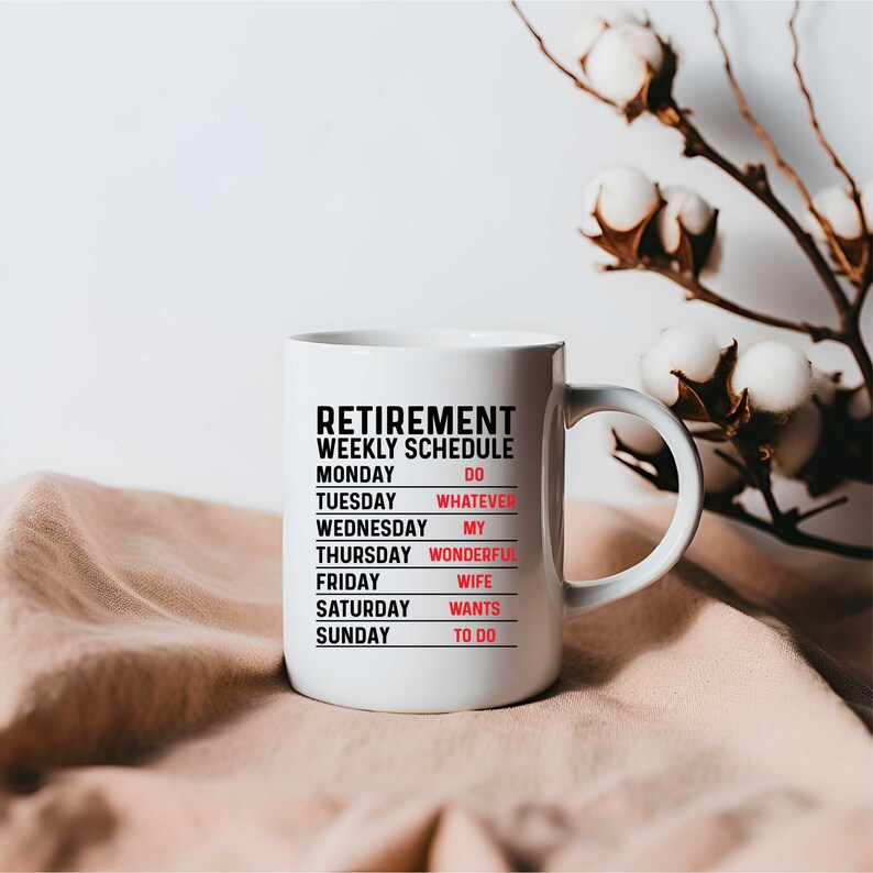 Retirement Weekly Schedule Svg, Funny Retirement Gift for Husband Dad ...