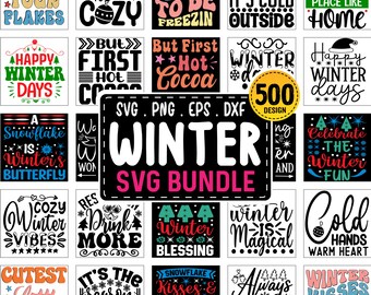 Winter SVG Bundle, Winter svg, Funny Quotes Svg, Holiday SVG, Winter Quote Svg, Winter Shirt SVG for Cricut, Snowflake Svg, Svg Bundle