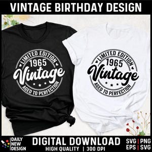 60th Birthday SVG, Vintage 1965 SVG, 60th Birthday Gift For Women, 60th Birthday Gift For Men, 60th Birthday Friend, 1965 Birthday SVG